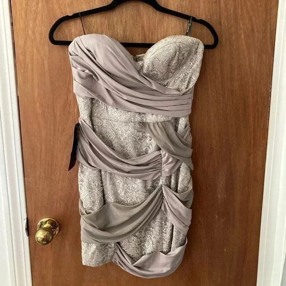 bebe Dresses & Skirts - Strapless Lace Mini Dress